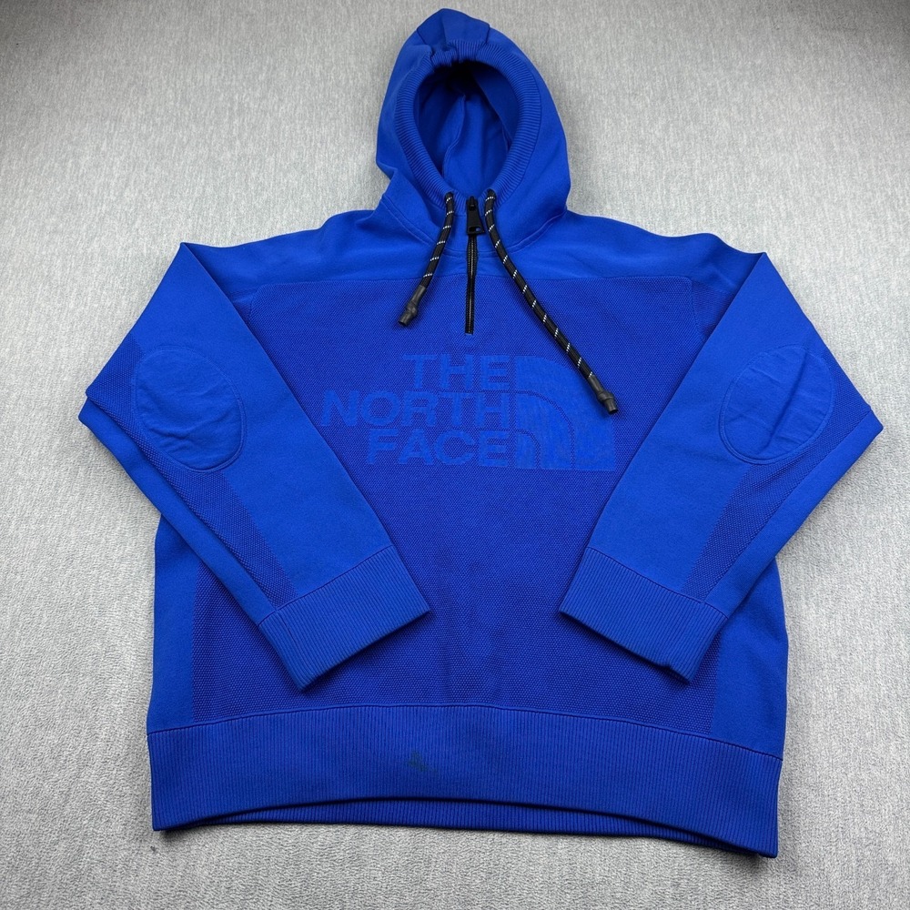 The North Face Hoodie Mens Medium Blue Black Series Engineered Knit Pullover Top